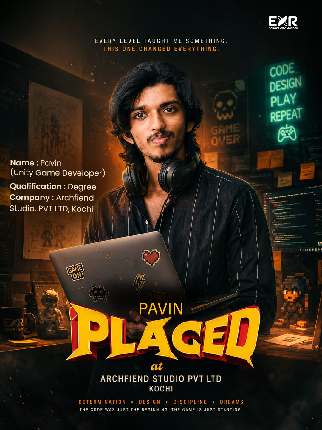 EXR Games student placement success story